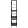 4-Layer Book Shelf Black 23.6"x10.9"x49" Engineered Wood