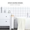 kleankin Slim Bathroom Cabinet with Wheels Storage Organizer, White