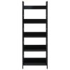 5-Layer Book Shelf Black 23.6"x10.9"x62.4" Engineered Wood