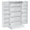 103.5*60*30cm Simple Triamine Adjustable Shelves Sideboard With Door Cabinet White