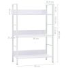 3-Layer Book Shelf White 23.6"x10.9"x35.6" Engineered Wood