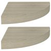Floating Corner Shelves 2 pcs Oak 9.8"x9.8"x1.5" MDF