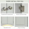 Grey Triangle Bathroom Storage Cabinet with Adjustable Shelves, Freestanding Floor Cabinet for Home Kitchen