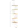 Wall Corner Shelf White and Sonoma Oak 7.5"x7.5"x48.4" Engineered Wood