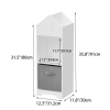 Kids Dollhouse Bookcase with Storage, 2-Tier Storage Display Organizer, Toddler Bookshelf with Collapsible Fabric Drawers for Bedroom or Playroom (Whi