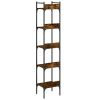 Bookshelf 5-Tier Smoked Oak 13.8"x11.8"x68.5" Engineered Wood
