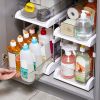2-Tier Height Adjustable Under Sink Organizer With Flexible Wheels 2 Clear Trays with Movable Dividers Pull Out Cabinet Pantry Organizer For Kitchen B