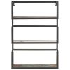 Wall Shelf 23.6"x7.9"x33.5" Solid Reclaimed Wood