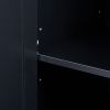 Tall Storage Cabinet with Three Drawers for Bathroom/Office, Black