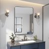 Black 24x36 INCH Metal Rectangle Barhroom mirror