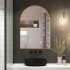 24x36 Inch Arched Recessed Medicine Cabinet, Metal Framed Bathroom Wall Cabinet with Mirror and Adjustable Shelves, Wall Mirror with Storage for Bathr