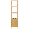 100% Bamboo Bathroom Rack 5-Layer Multifunctional Adjustable Shelf Natural