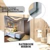 40x30inch Silver Rectangular Wall-mounted Beveled Bathroom Mirror,Square Angle Metal Frame Wall Mounted Bathroom Mirrors For Wall(Horizontal & Vertica