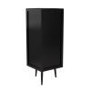 22.25'' Floor Coner Cabinet,Three Tiers with Tempered Glass Doors and Storage Shelves for Bathroom, Living Room and Bedroom (Black)