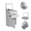 Kamelot Dresser With Jewelry Box; Single Door Cabinet; Mirror; Two Drawers -White