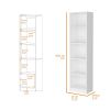 Zachary White 5-Shelf Slim Bookcase