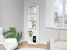 Zachary White 5-Shelf Slim Bookcase
