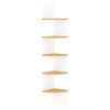 Wall Corner Shelf White and Sonoma Oak 7.5"x7.5"x48.4" Engineered Wood