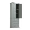 Tall Storage Cabinet with Three Drawers for Bathroom/Office, Grey
