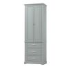 Tall Storage Cabinet with Three Drawers for Bathroom/Office, Grey