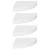 Floating Corner Shelves 4 pcs White 9.8"x9.8"x1.5" MDF