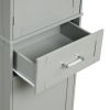 Tall Bathroom Storage Cabinet, Freestanding Storage Cabinet with Two Different Size Drawers and Adjustable Shelf, MDF Board with Painted Finish, Grey