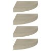Floating Corner Shelves 4 pcs Oak 9.8"x9.8"x1.5" MDF