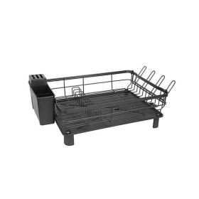 Tableware Organizer Kitchen Countertop Storage Shelf (Color: black, Type: Style B)