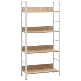 4-Layer Book Shelf Oak 23.6"x10.9"x49" Engineered Wood (Color: Brown)