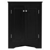 Triangle Bathroom Storage Cabinet with Adjustable Shelves;  Freestanding Floor Cabinet for Home Kitchen