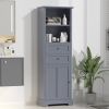 Bathroom Storage Cabinet, Tall Storage Cabinet with Two Drawers, Open Storage, Adjustable Shelf