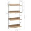 4-Layer Book Shelf Oak 23.6"x10.9"x49" Engineered Wood