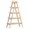 5-Tier Shelf A-shape 43.3"x15.7"x71.1" Solid Wood Pine