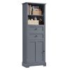 Bathroom Storage Cabinet, Tall Storage Cabinet with Two Drawers, Open Storage, Adjustable Shelf