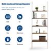 5-Tier Wood Look Ladder Shelf with Metal Frame for Home