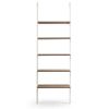5-Tier Wood Look Ladder Shelf with Metal Frame for Home