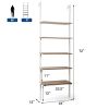 5-Tier Wood Look Ladder Shelf with Metal Frame for Home