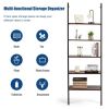 5-Tier Wood Look Ladder Shelf with Metal Frame for Home