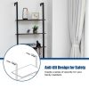 5-Tier Wood Look Ladder Shelf with Metal Frame for Home