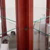 Curio Cabinet Lighted Glass Display Curio Cabinet w/Tempered Glass Doors and Shelves, Crown Corner Cabinet with Bulb, Corner Storage Decoration for Li