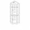 Curio Cabinet Lighted Glass Display Curio Cabinet w/Tempered Glass Doors and Shelves, Crown Corner Cabinet with Bulb, Corner Storage Decoration for Li