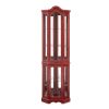 Curio Cabinet Lighted Glass Display Curio Cabinet w/Tempered Glass Doors and Shelves, Crown Corner Cabinet with Bulb, Corner Storage Decoration for Li