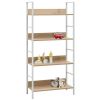 4-Layer Book Shelf Oak 23.6"x10.9"x49" Engineered Wood