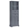 Bathroom Storage Cabinet, Tall Storage Cabinet with Two Drawers, Open Storage, Adjustable Shelf
