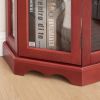 Curio Cabinet Lighted Glass Display Curio Cabinet w/Tempered Glass Doors and Shelves, Crown Corner Cabinet with Bulb, Corner Storage Decoration for Li