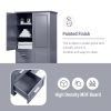 Tall and Wide Storage Cabinet with Doors for Bathroom/Office, Three Drawers