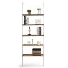5-Tier Wood Look Ladder Shelf with Metal Frame for Home