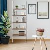 5-Tier Wood Look Ladder Shelf with Metal Frame for Home